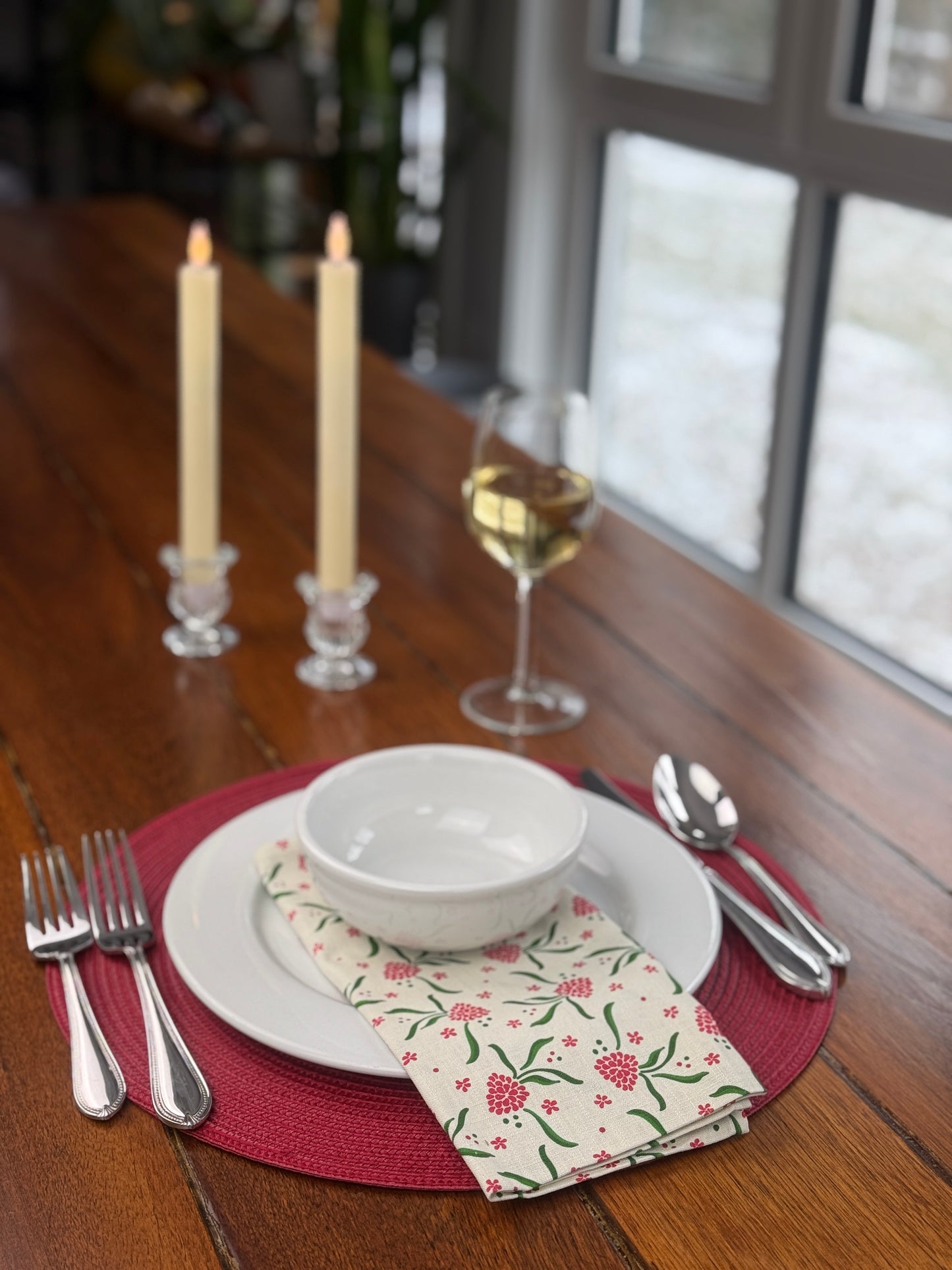 Dinner Napkins, Set of 4 | Raspberry Ripple