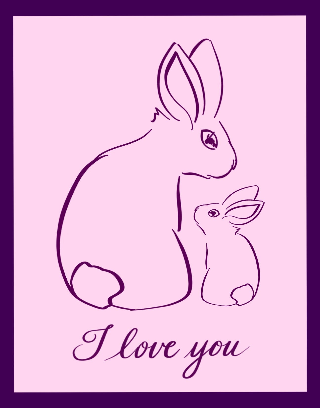 I Love You Rabbits Greeting Card