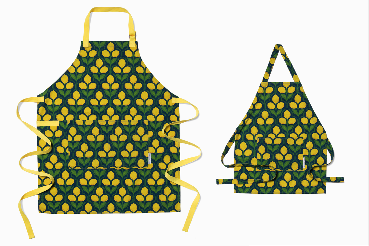 Adult & Child Apron Matching Set | Lemon Provence