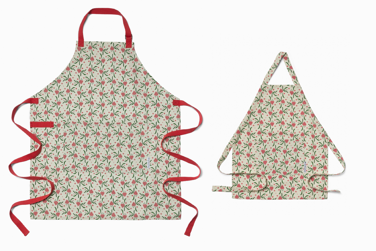 Adult & Child Apron Matching Set | Raspberry Ripple