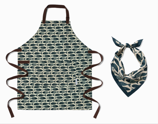 Apron & Bandana Matching Set | Go Fish