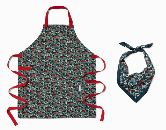 Apron & Bandana Matching Set | Calamari