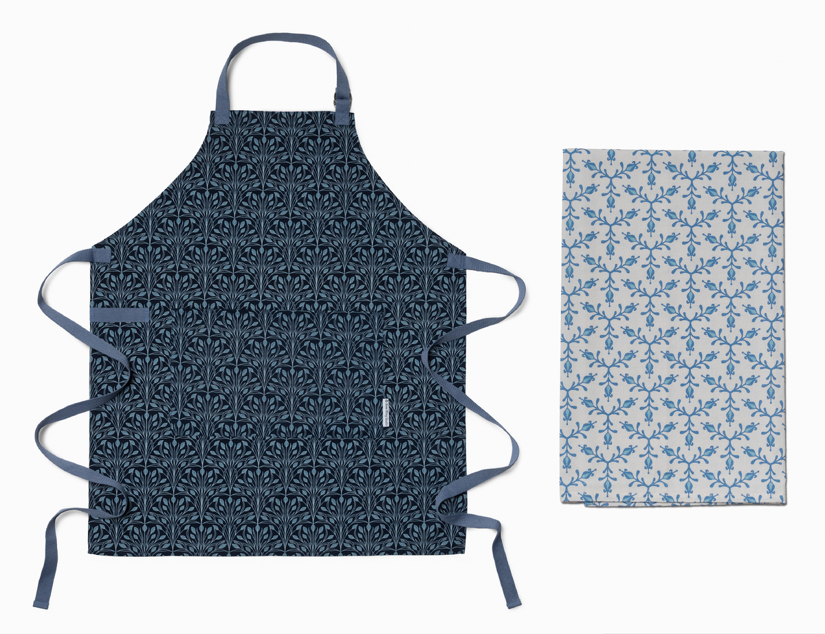 Adult Apron & Kitchen Towel Set | Glass Bouquet & Trilogy