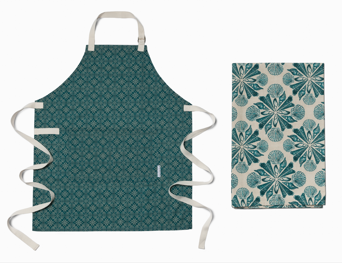 Adult Apron & Kitchen Towel Set | Shellegance & Beach Walk