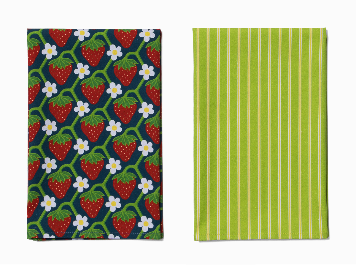 Kitchen Towel Duo | Strawberry Vine & Sun Stripe