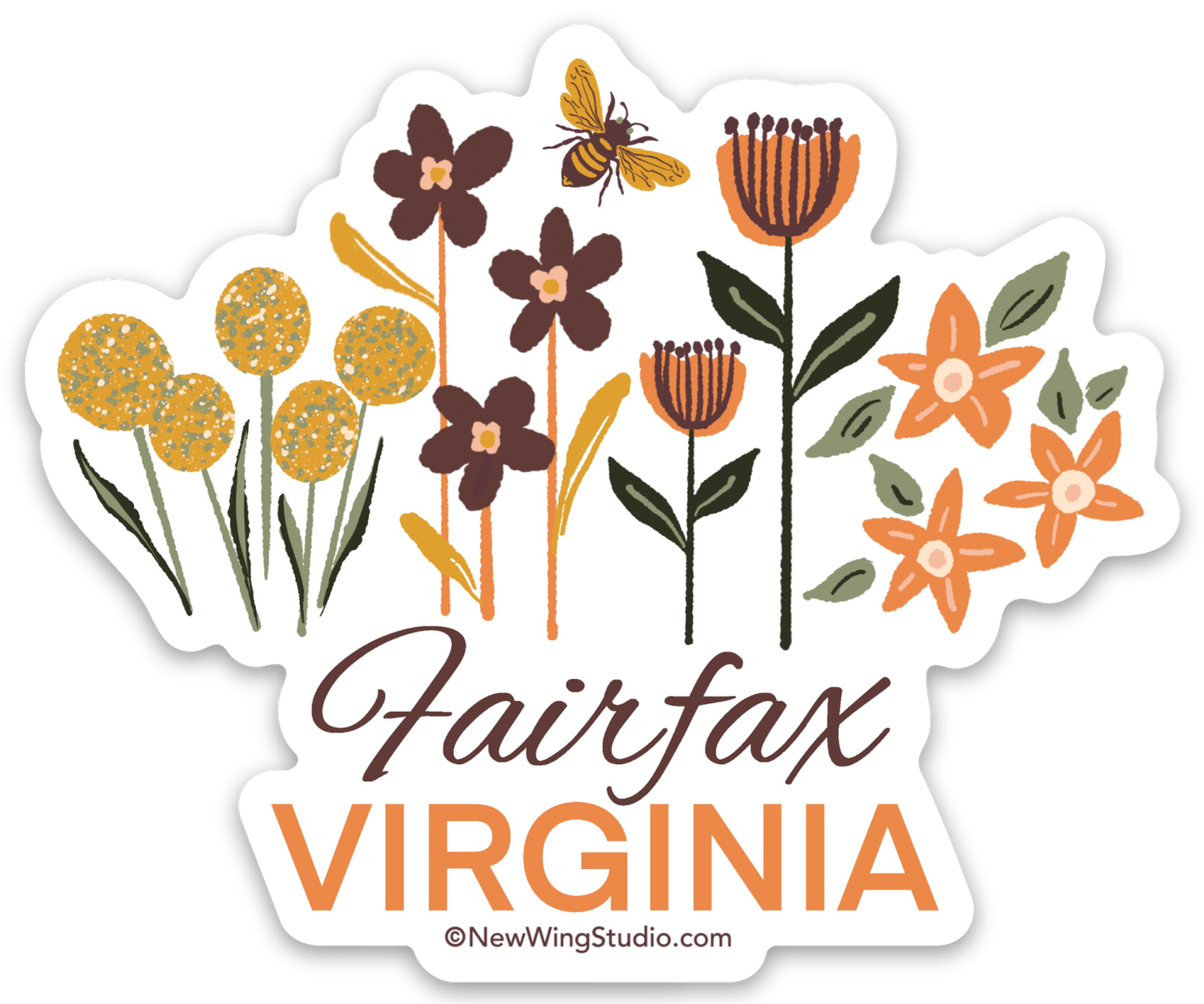 Fairfax Virginia Floral STICKER