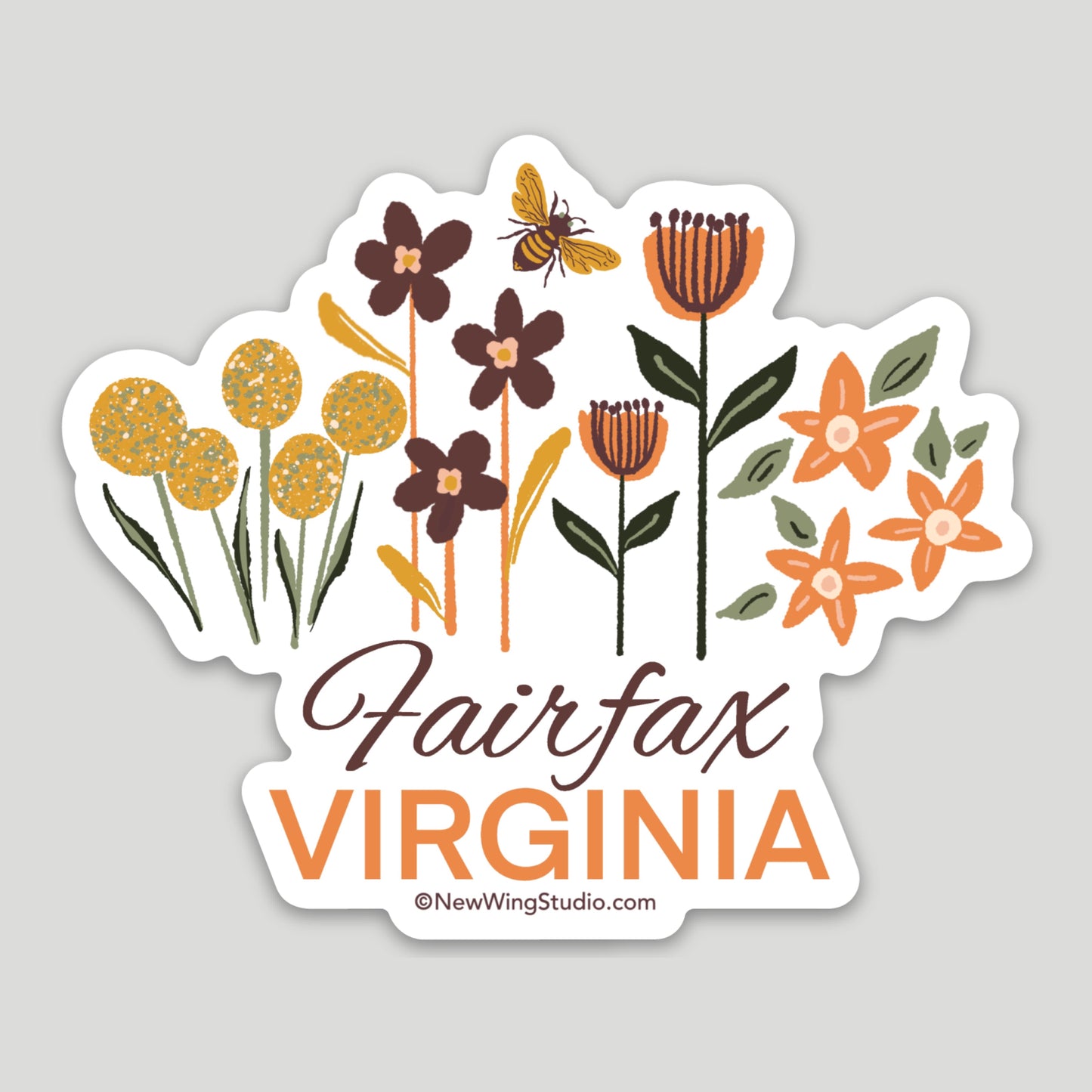 Fairfax Virginia Floral STICKER