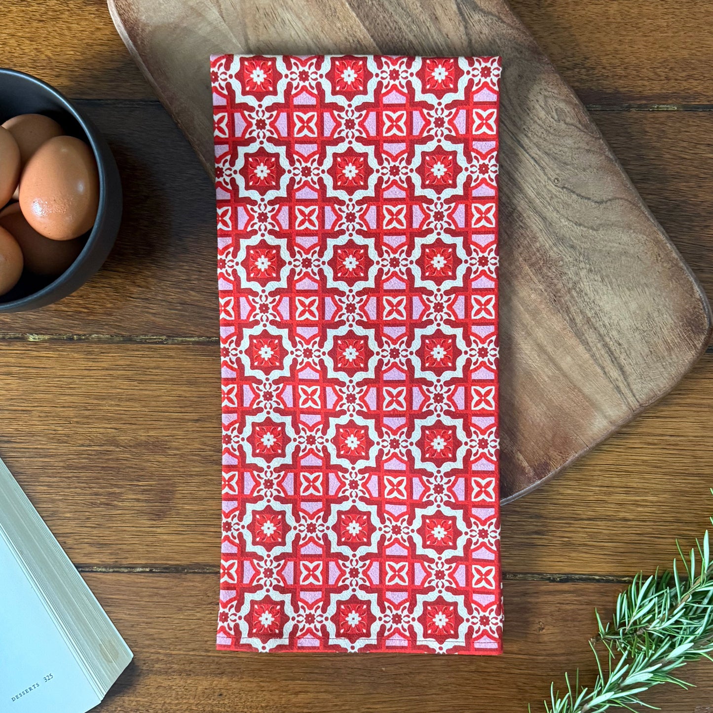 Holiday Kitchen Towel | Peppermint Pink