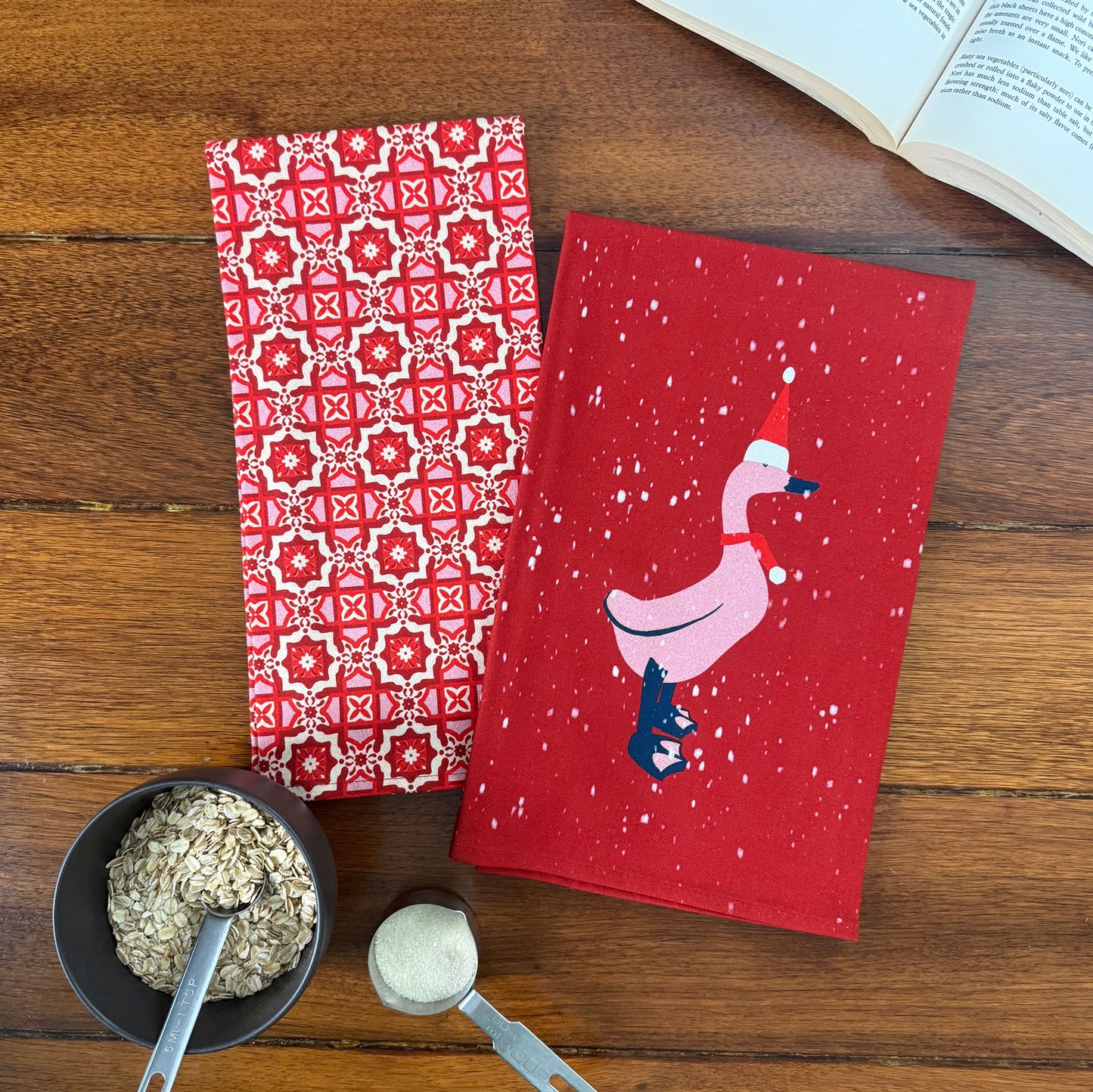 Holiday Kitchen Towel | Peppermint Pink