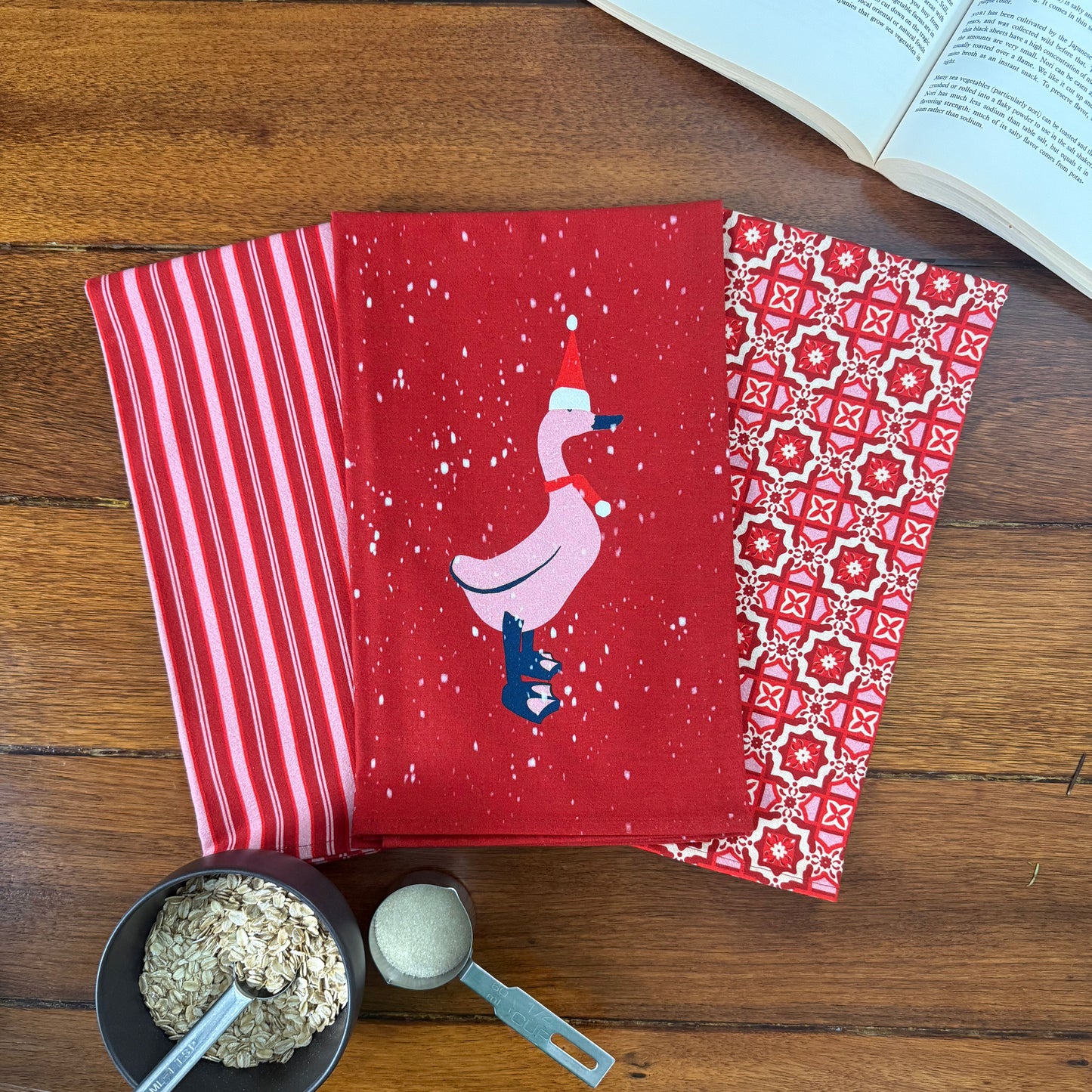 Holiday Kitchen Towel | Peppermint Pink