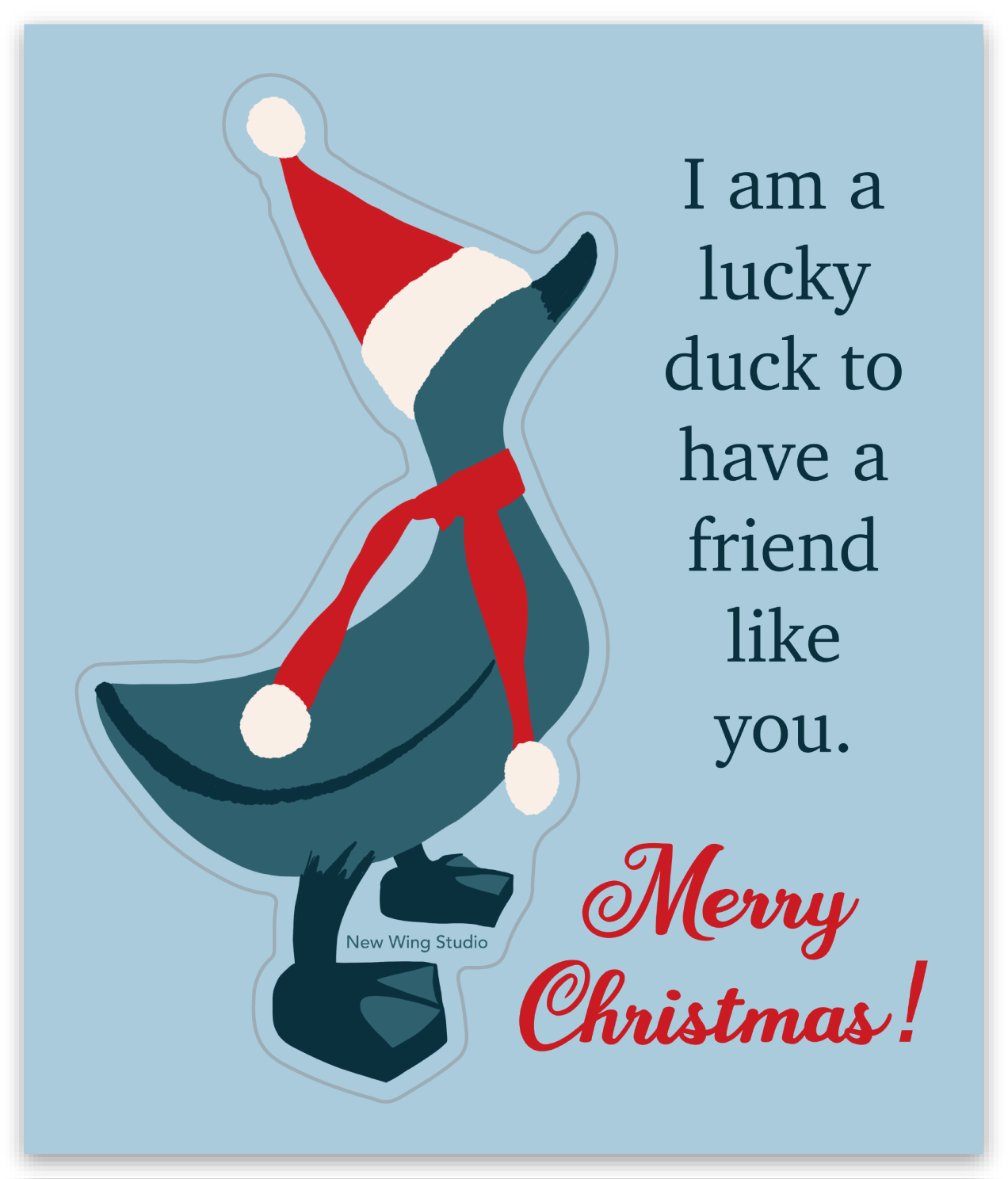 Merry Christmas Duck STICKER