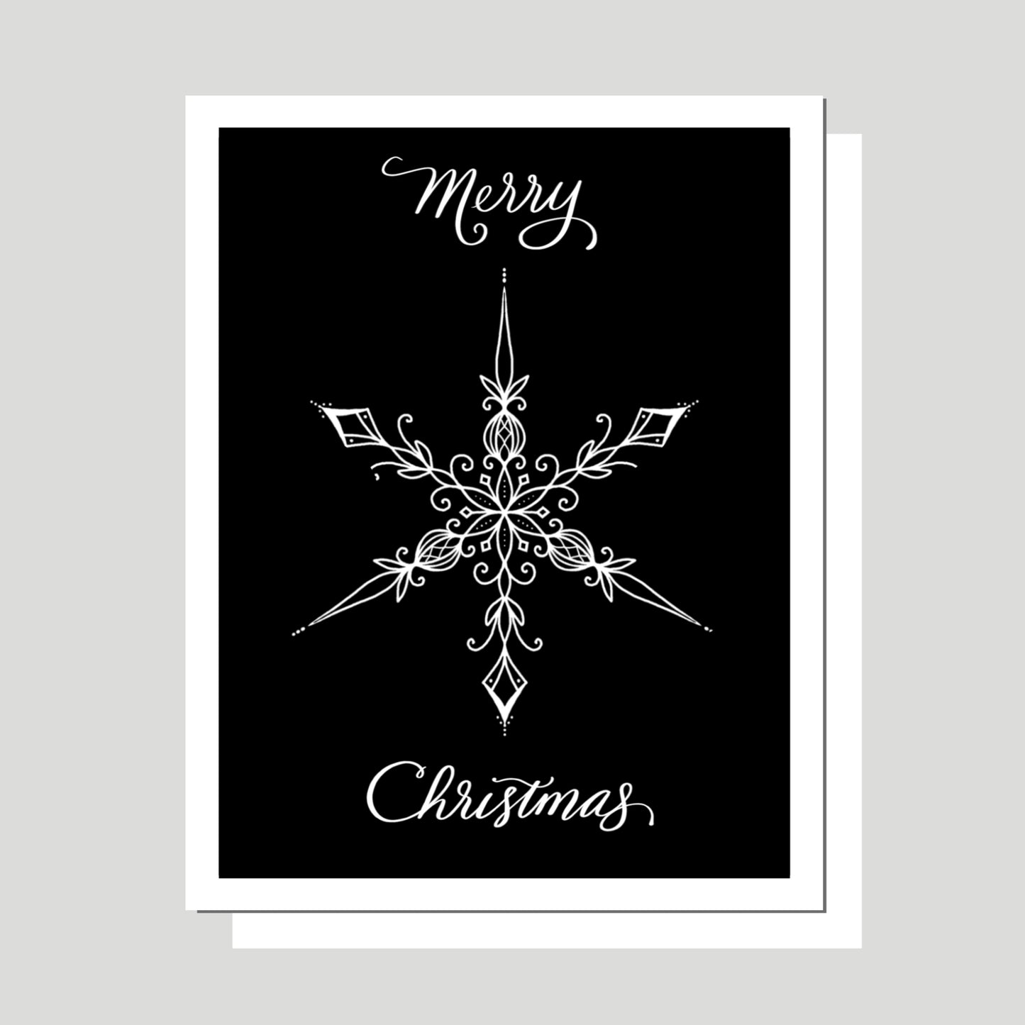 Merry Christmas Black & White Snowflake