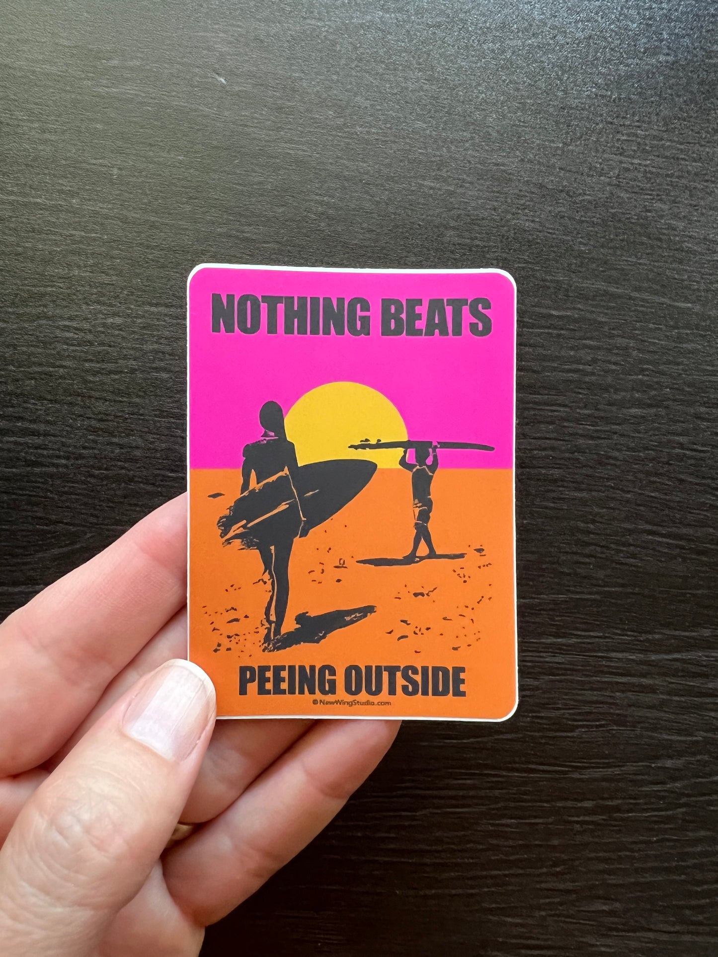 Nothing Beats Peeing Outside Surfing STICKER