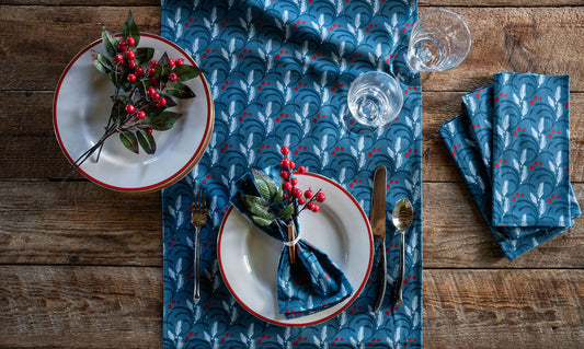 Table Runner & Everyday Napkin Set | Berry Frost