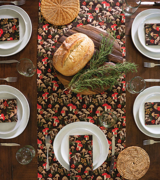 Table Runner & Everyday Napkin Set | Mushroom Field
