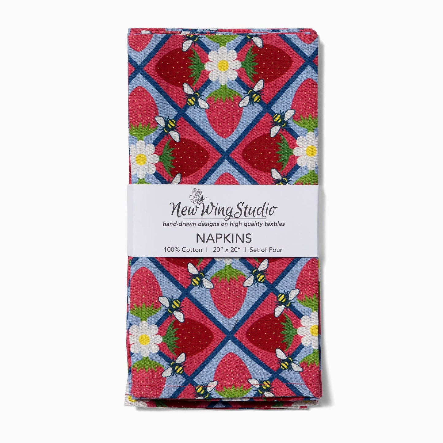 Dinner Napkins, Set of 4 | Bees and Berries