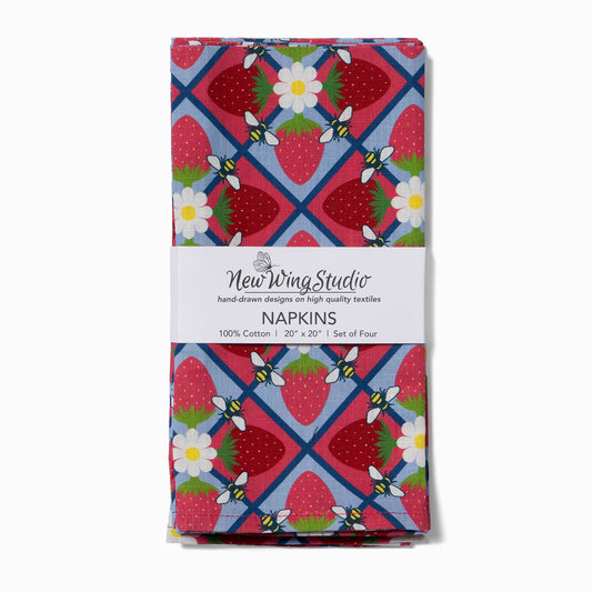Dinner Napkins, Set of 4 | Bees and Berries