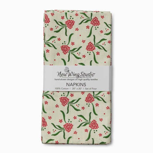 Dinner Napkins, Set of 4 | Raspberry Ripple
