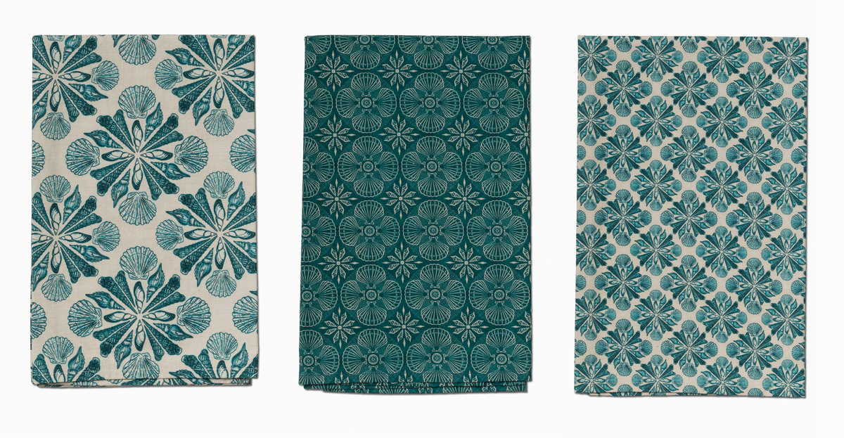Kitchen Towel Trio | Beach Walk (Large), Shellegance & Beach Walk (Small)