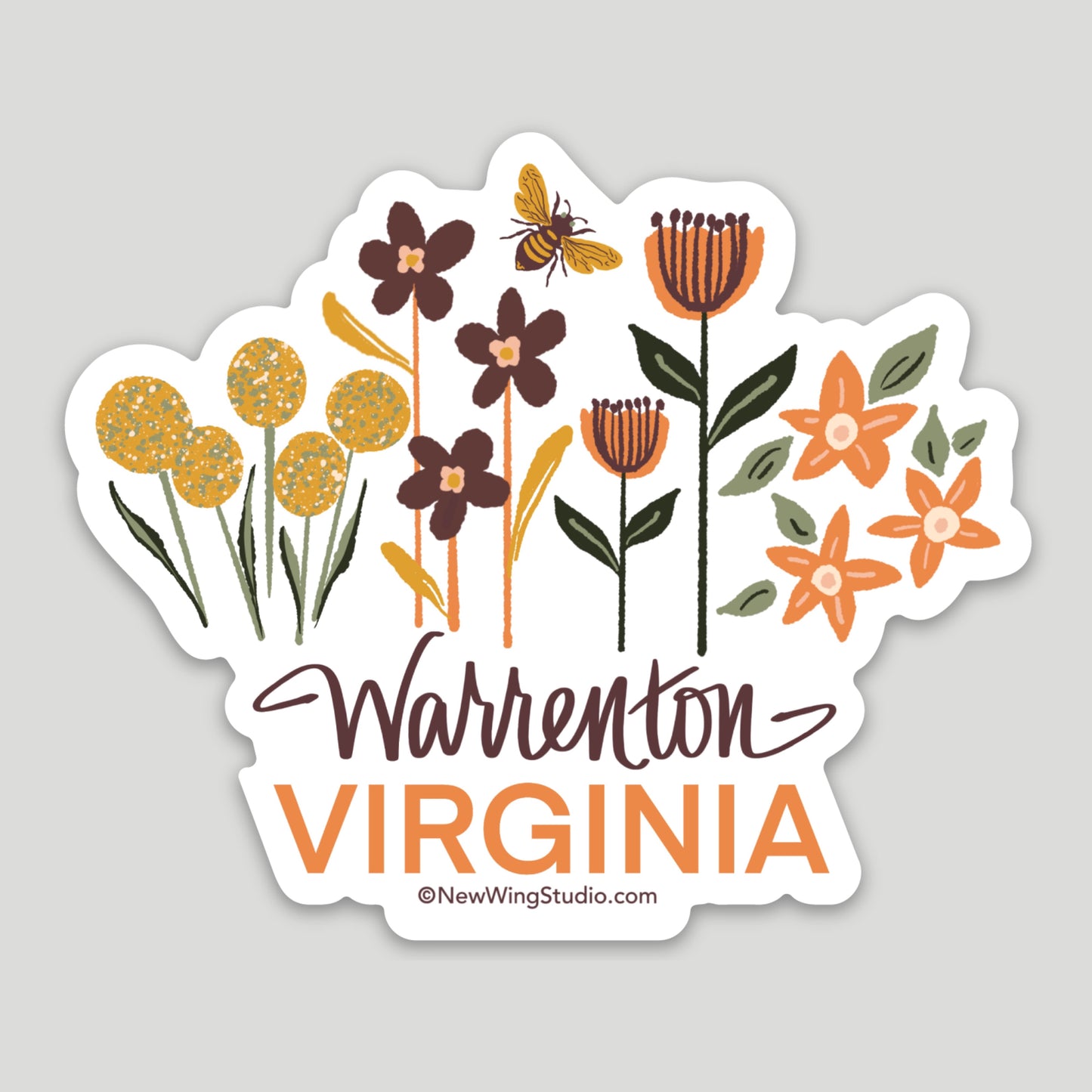 Warrenton Virginia Floral STICKER