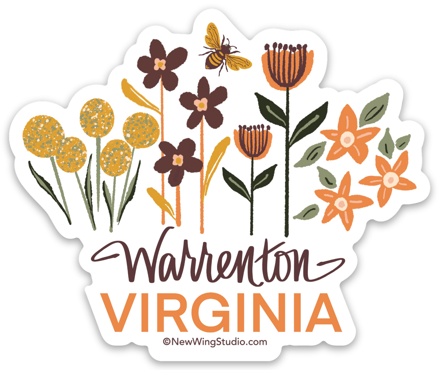 Warrenton Virginia Floral STICKER