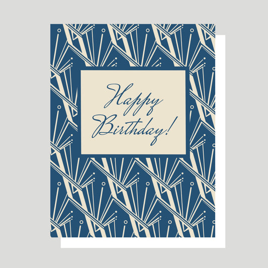 Happy Birthday Blue Greeting Card