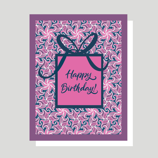 Happy Birthday Swirls Greeting Card