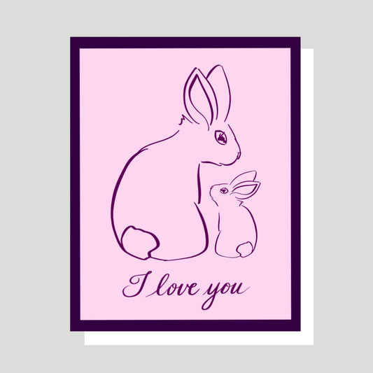 I Love You Rabbits Greeting Card