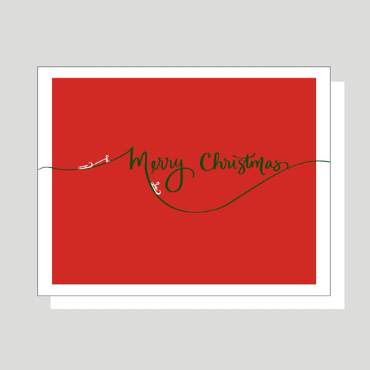 Merry Christmas Sledding Greeting Card