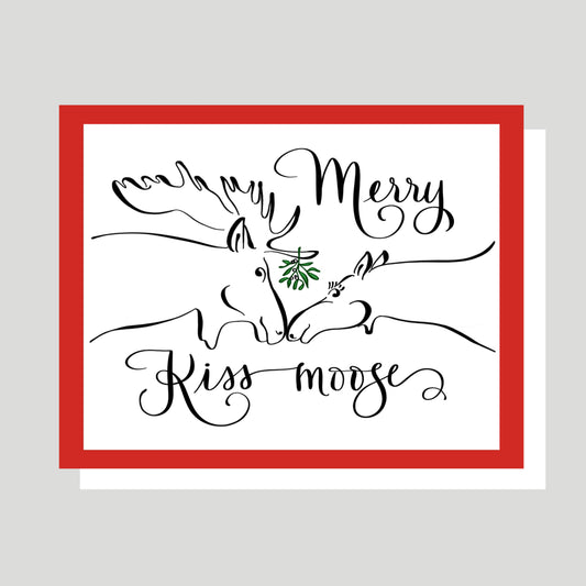 Merry Kiss-Moose Greeting Card